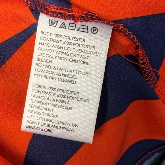 Anthropologie | Silence + Noise | Size XS | Red/Navy Sleeveless Geometric Dress - Picture 11 of 12